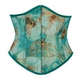 thumbnail image 2 of Womens Renaissance Corsets Bustier Vintage Floral Lace Up Strapless Bodyshaper Green XL, 2 of 5
