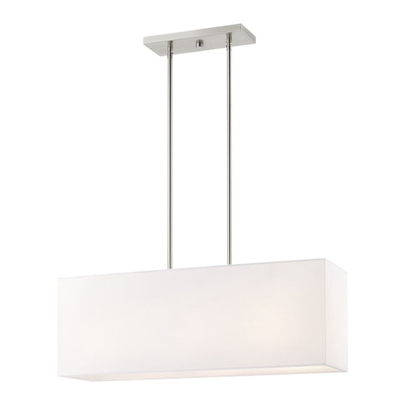 Livex Lighting Summit 3 Light Linear Chandelier in Brushed Nickel