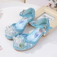 thumbnail image 2 of Disney niñas tacones altos primavera nuevos zapatos de cristal para niños zapatos de cuero de baile niñas pequeñas frozen elsa solo shoes30-Insole 19.5CM Gao Jinjia LED, 2 of 2