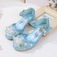 thumbnail image 2 of Disney niñas tacones altos primavera nuevos zapatos de cristal para niños zapatos de cuero de baile niñas pequeñas frozen elsa solo shoes23-Insole 16CM Gao Jinjia LED, 2 of 2