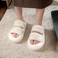 thumbnail image 4 of Casa Zapatos Dos Bandas Felpa Difusa Cómoda Piel Sintética Esponjosa para Mujer, 4 of 9