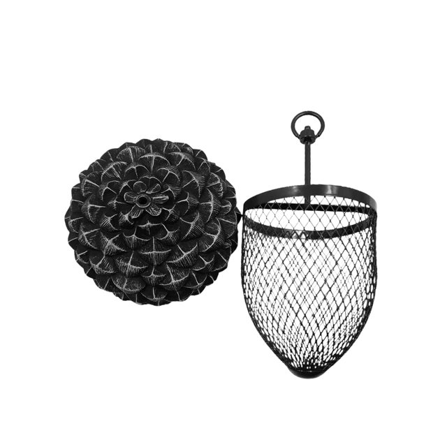 Comedero para pájaros Zulema Acorn Negro 10 cm x 23 cm