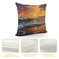 thumbnail image 4 of Orinice Sunset Ocean Waves Lighthouse Graphic Decorative Pillow Cover for Home Couch Living Room Bed Sofa - 1PC 20x20in, 4 of 5