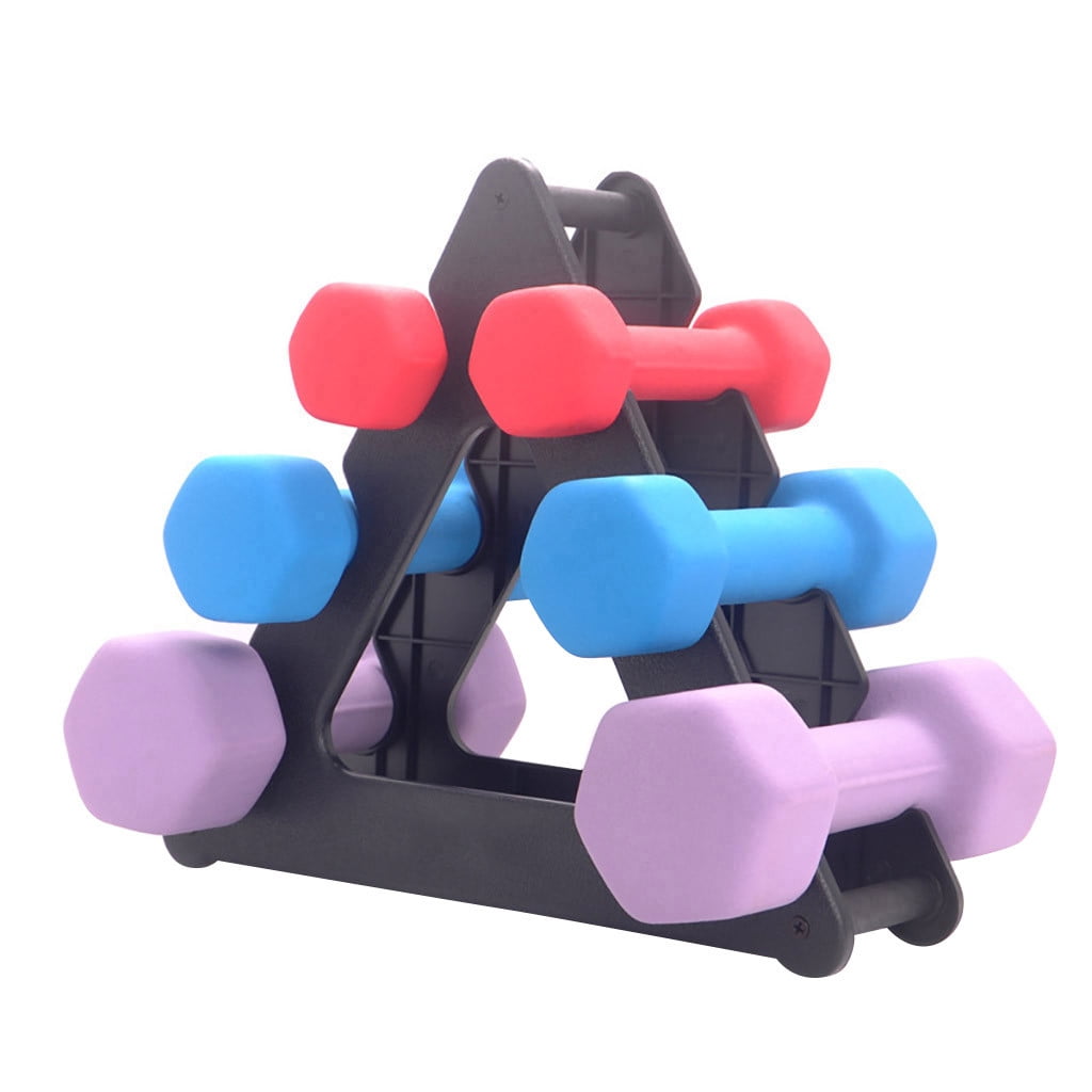 TOUMENY 3 Tier Dumbbell Rack, Compact Dumbbell Storage Organizer, Holds 30 Pounds for Home Gym Fitness