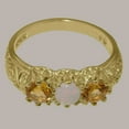 thumbnail image 4 of LBG British Made 14k Yellow Gold Real Genuine Opal & Citrine Womens Promise Ring - 33 size options - Size 8.25, 4 of 7