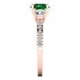 thumbnail image 3 of Clara Pucci 14K Rose Gold Solid Gold Emerald Three-Stone Anniversary Ring for Women - 1.97 cttw Round Cut, 3 of 8