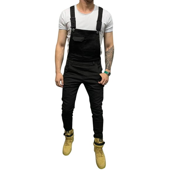 Men's Black Bib Overalls