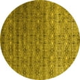 thumbnail image 1 of Ahgly Company Indoor Round Abstract Yellow Contemporary Area Rugs, 8' Round, 1 of 4