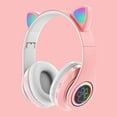 thumbnail image 3 of Bdday Cat Ear Bluetooth Headphones with Microphone, Led Light Up Over Ear Headphones, Volume Control and Foldable Headset for Tablet/Pc/Ipad/Cell Phones, Gift for Kids Boys & Girls, 3 of 4