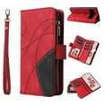 thumbnail image 1 of Zipper Wallet Case for Google Pixel 7A Large Capacity Card Slots Holder Magnetic Cover, Luxury PU Leather Anti-Shock Flip Folio Case with Kickstand Wrist Strap Handbag Protective Case,Red, 1 of 9