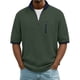 thumbnail image 1 of Camiseta Casual de Manga Corta con Cuello Tripulado 100% de Poliéster Lavable a la Máquina de Manga Larga Camisetas de Trabajo Al Aire Libre de Color Sólido para Hombres, 1 of 7
