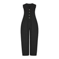 thumbnail image 4 of Aoochasliy Clothes Womens Pants Petite Ladies Fashion Loose Jumpsuit Casual Suspender Pants Wide Leg Solid Overalls, 4 of 6