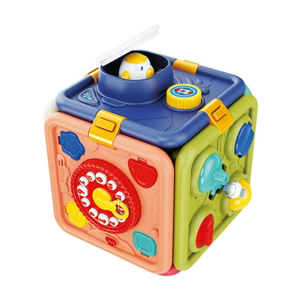 Cubo de actividades para bebés, juguete educativo interactivo, juguetes sensoriales de música y sonidos, centro de juegos Montessori para niños