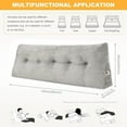 thumbnail image 3 of SUSUZI Velvet Soft Triangular Wedge Headboard Pillow – Queen Size 59"x20"x8" Reading Pillow Lumbar Support Cushion with Side Pockets, Machine Washable, 3 of 8