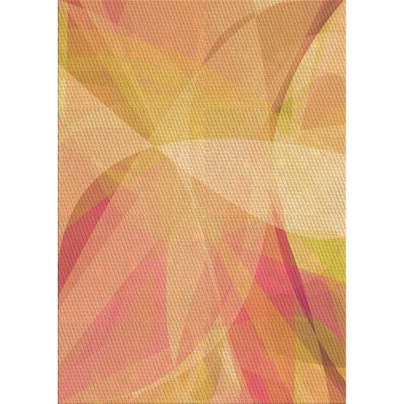 Ahgly Company Machine Washable Indoor Rectangle Transitional Bright Orange Area Rugs, 7' x 10'