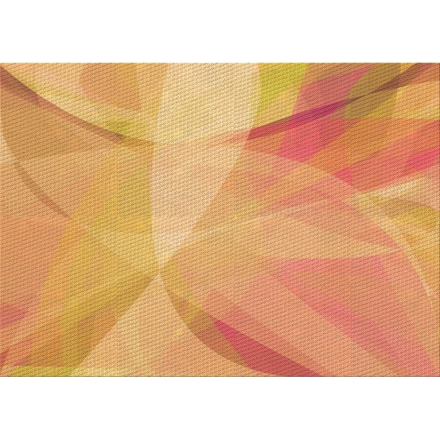 Ahgly Company Tapis d'Intérieur Lavables en Machine Rectangle Transitionnel Orange Vif, 7' x 10'