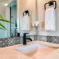 thumbnail image 4 of Mi Alma Gray White Floral Peel & Stick Vinyl Backsplash Tiles 5x5, 24 pcs, 4 of 12