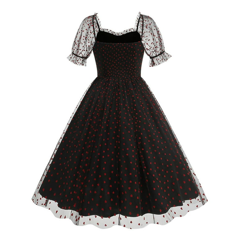 1950s Vintage Inspired Vintage Dress Knee Length Dress A-Line Dress Tea Dress Heart A-Line Fancy Dress Women's Christmas Carnival New Year Homecoming 1950s Vintage Inspired Vintage Dress Knee Length Dress A-Line Dress Tea Dress Heart A-Line Fancy Dress Women's Christmas Carnival New Year Homecoming