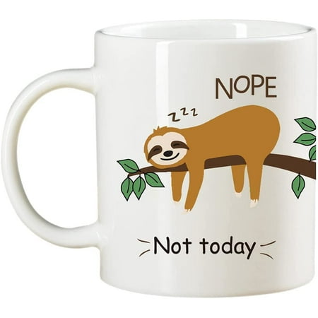 

Funny Coffee Mug Cute Sloth Gifts Nope Not Today Funny Coffee Mug Have A Nice Day Ceramic Tea Cup white 11 Oz Kawaii Birthday Present for Men Women Wife Husband Daughter Friends Coworker