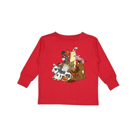 

Inktastic Happy Farm Animals Gift Toddler Boy or Toddler Girl Long Sleeve T-Shirt