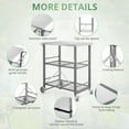 thumbnail image 4 of LUE BONA Foldable Outdoor Grill Cart, Movable 3 Tiers Grill Table,Stainless Steel, 33.8'',Grey, 4 of 10