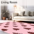 thumbnail image 2 of ODIKA 8'x10' Machine Washable Non-Slip Area Rug, Traditional Fir Tree Bath Festive High Traffic Rug, Pink, 653194, 2 of 7