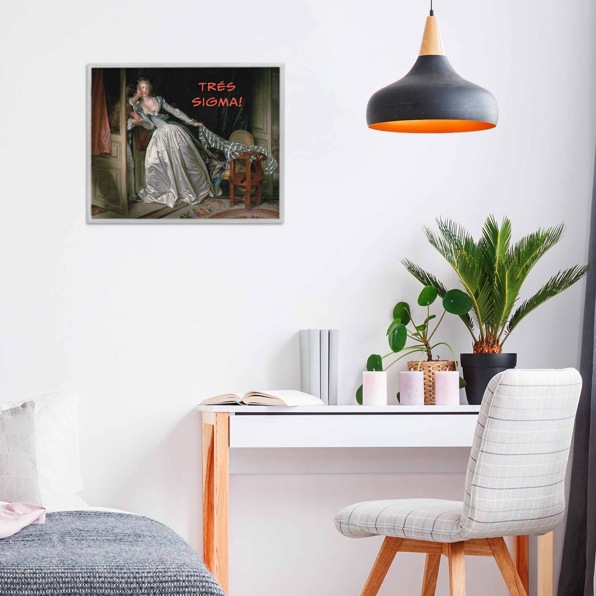 Stupell Industries Iconic Tres Sigma Gray Framed Giclee Art, design by Grotto Studios
