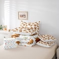 thumbnail image 6 of Homewish Kawaii Highland Cattle 7-Piece Twin Bedding Sets,Rustic Farm Animal Bedding Comforter Set,Orange Flower Floral Sheet Sets For Teens,Luxury Bedroom Decor Reversible, 6 of 8