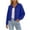 *Blue, variant on ClodeEU Women's Crew Neck Button Down Long Sleeve Cropped Cardigan ,Casual Loose Sweater Coat Beige,Women's Plus L