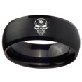 thumbnail image 2 of Tungsten Skull Leaf 8mm Brushed Black Dome Polished Men Ring, 2 of 2