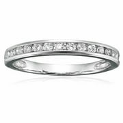 Vir Jewels 1/4 CTTW Classic Diamond Wedding Band 10K White Gold Channel Set Round Size 7 Female Adult