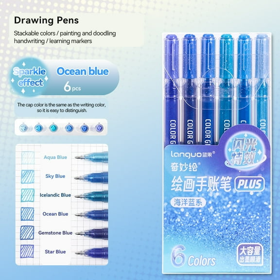 Glitter Gel Pen Set, Color Pens, Smooth Rollerball Tip, Metallic Sparkly Gel Pens for Coloring