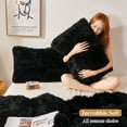 thumbnail image 5 of XeGe 2 Pack Soft Fluffy Faux Fur Pillow Cases, Plush Fuzzy Pillow Shams Pillowcases, Shaggy Furry Velvet Decorative Long Pillow Covers for Bed Sofa Couch, Zipper Closure, Standard Size, Black, 5 of 6