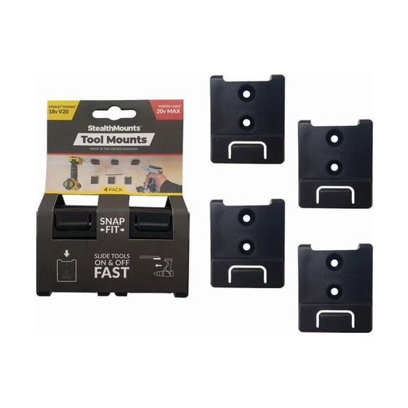 Stealthmounts Tool Mounts For Stanley/porter Cable 18/20V 4Pk Black
