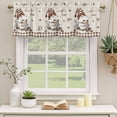thumbnail image 2 of Coffee Gnomes Curtain Valances for Windows, Kitchen Valance Window Treatments Panel 2 Pack, Brown Buffalo Plaid Check Farmhouse Rod Pocket Short Curtains for Bathroom Bedroom 42 x 18 Inch, 2 of 8