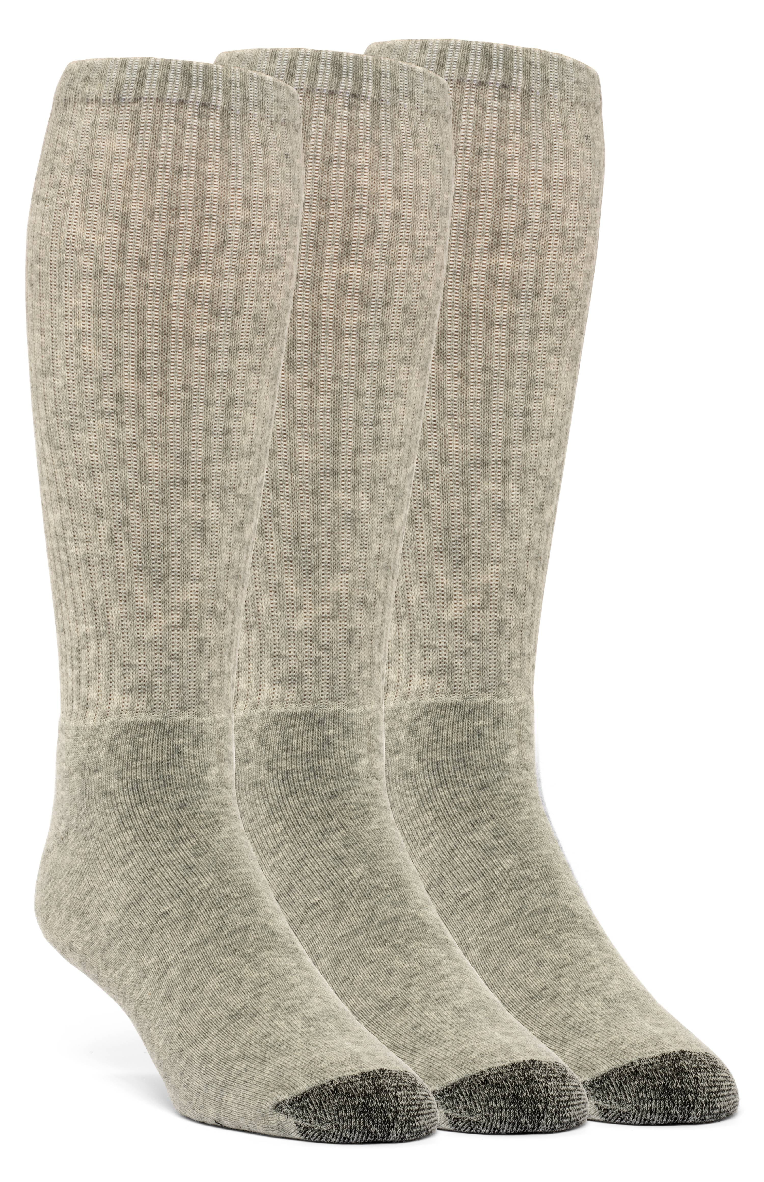 Yolber Men's Cotton Super Soft Over the Calf Cushion Socks 3 Pairs