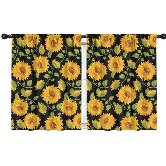 Blackout Kids Curtains,Sunflower Childrens Insulated Curtains Set Of 2,Bedroom Essentials,Toddler Room Decor 42x54in(106x137cm)