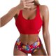 thumbnail image 1 of Traje de baño de 2 piezas con cintura alta y tirantes cruzados para mujer OAVQHLG3B Store lin121212, 1 of 4