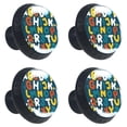 thumbnail image 2 of 4 Pcs Alphabet Cute Knobs for Kitchen Cabinet Cupboard Dresser Bookcase Drawer Pulls Handles Round Home Decor, 2 of 8
