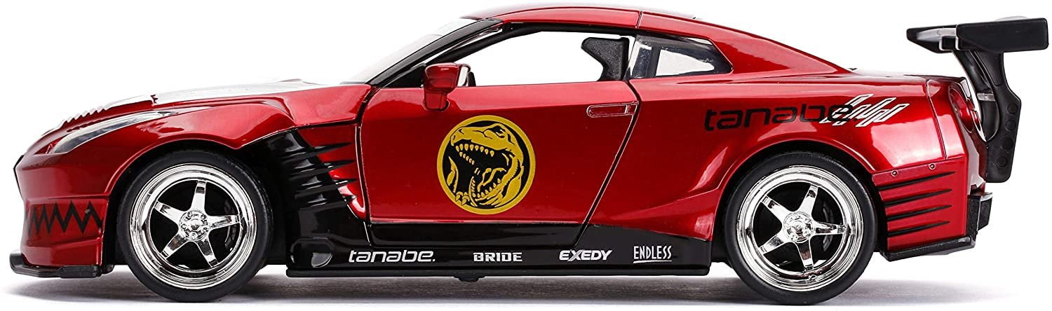 2009 Nissan GT-R (R35) Candy Red and Red Ranger Diecast Figurine "Power Rangers" 1/24 Diecast Model Car by Jada