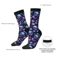 thumbnail image 4 of KLL purple Skull flower Print Cool Socks Men's Women's Crew Socks Funny Crazy Novelty Stockings, 4 of 6