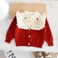 thumbnail image 6 of KYAIGUO Toddler Kids Knit Sweater Outwear for Girls,Baby Long Sleeve Spring Autumn Knit Button Cardigan Outwear Knit Top Little Girls Autumn Winter Clothes,Size 1-5 Years, 6 of 7