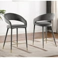 thumbnail image 5 of Jacques Velvet Navy Counter Height Dining Chairs (Set of 2), 5 of 5