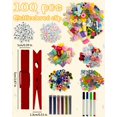 thumbnail image 2 of Paquete de 100 clips Yigney Spirit de Cheer Pins con purpurina y lazos, 2 of 7