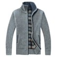thumbnail image 2 of Suéter tipo cárdigan de otoño e invierno grueso con forro polar para hombre, suéter de cuello alto, suéter de talla grande, 2 of 5