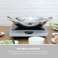 thumbnail image 2 of Estbridge Wok en Acier Inoxydable Argenté avec Doubles Poignées, Casserole Légère pour la Cuisine, 2,5 Pintes, 2 of 6