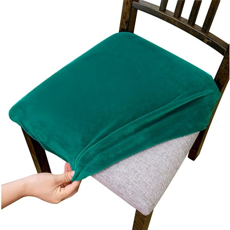 4 Pack Velvet Chair Seat Cushion Slip Cover for Dining Room, Stretch