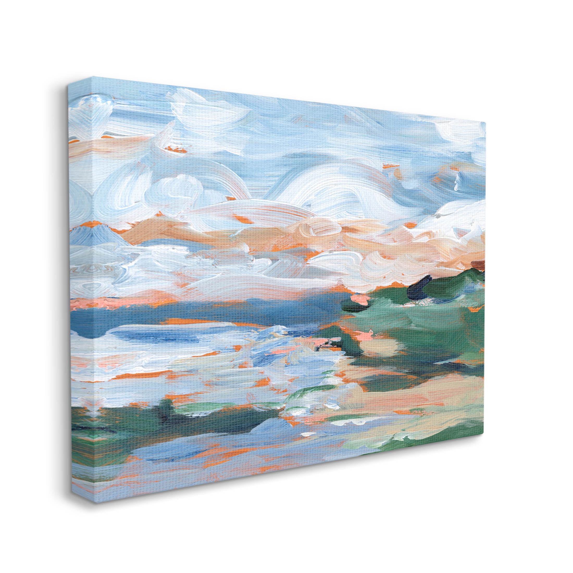 Seaside Modern Landscape Scene Landscape Painting Gallery Wrapped Canvas Print Wall Art