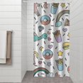 thumbnail image 2 of Colorful Fantasy Food Elements Pattern Shower Curtain 36"x72" ,Bathroom Decorative Shower Curtains Set with 12 Hooks,Modern Waterproof Washable Shower Curtain, 2 of 6