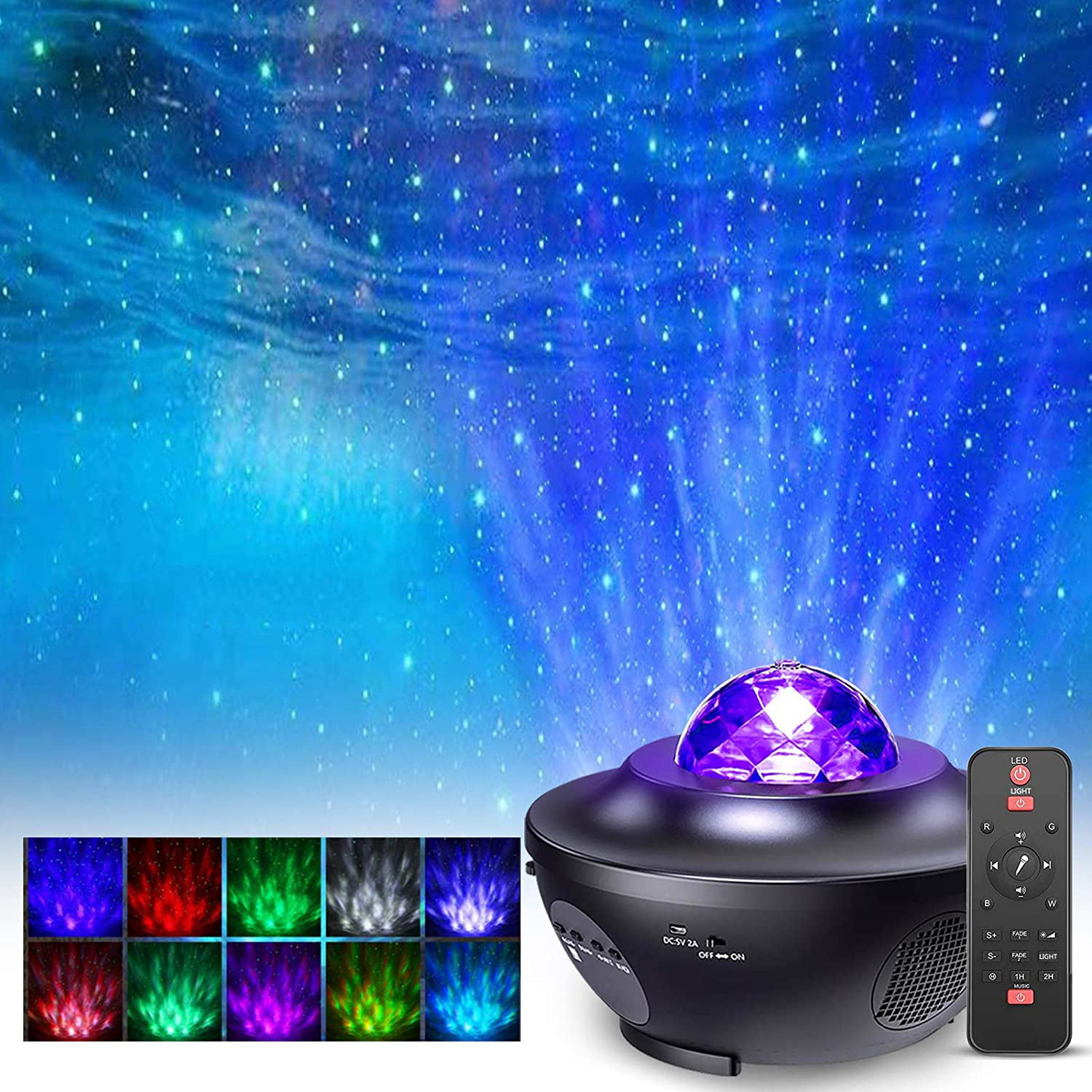 Led Star Projector Lamp, Rotating Night Light With 21 Modes & Remote Control & Timer & Speaker Bluetooth, Ocean Star Ceiling Light Decoration For Baby Child Adult - Walmart.com